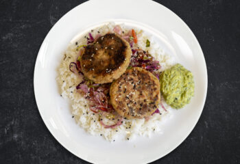 Wild Salmon Cakes with Wasabi Aioli