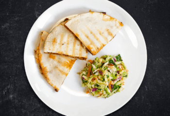 Gouda Burger Quesadilla on Low Carb Tortilla Gouda Burger Quesadilla on Low Carb Tortilla