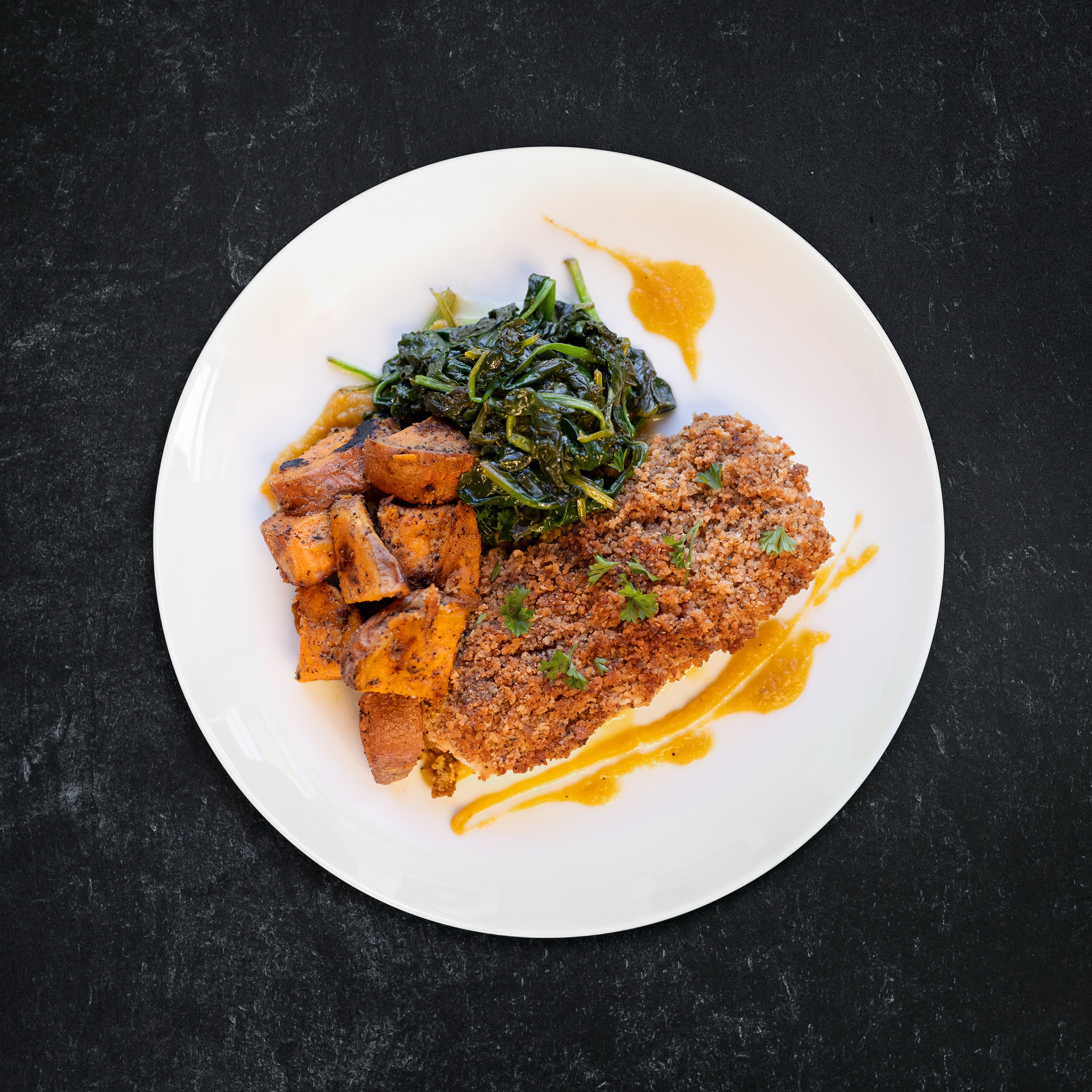Herb-Crusted Wild Cod with Butternut Squash Purée